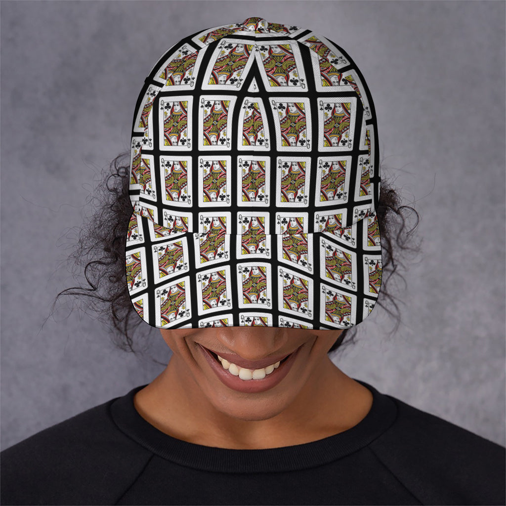 Queen Of Clubs Pattern Print Baseball Cap