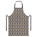 Queen Of Clubs Pattern Print Bib Apron With Pocket