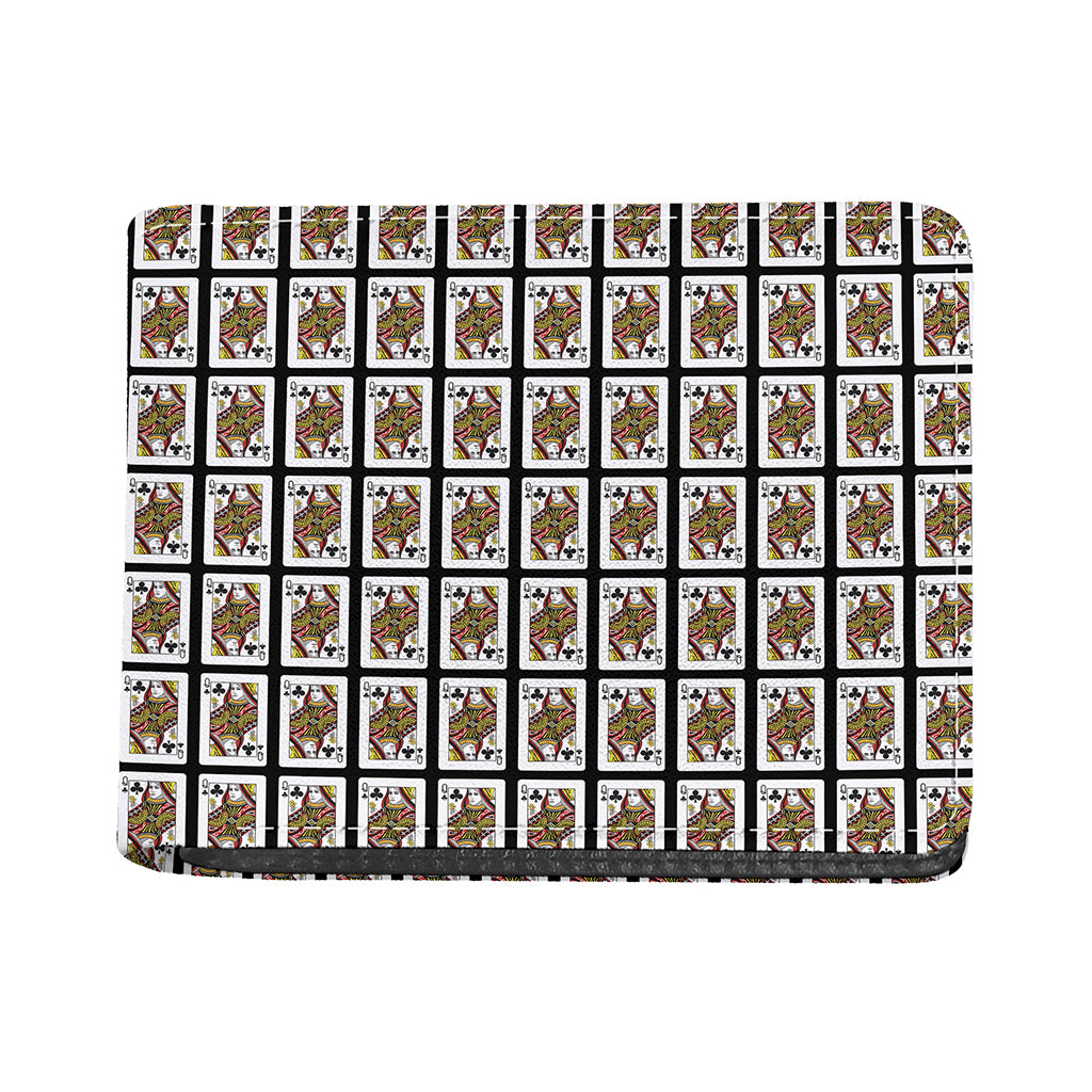 Queen Of Clubs Pattern Print Bifold Wallet