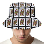 Queen Of Clubs Pattern Print Bucket Hat