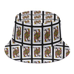 Queen Of Clubs Pattern Print Bucket Hat