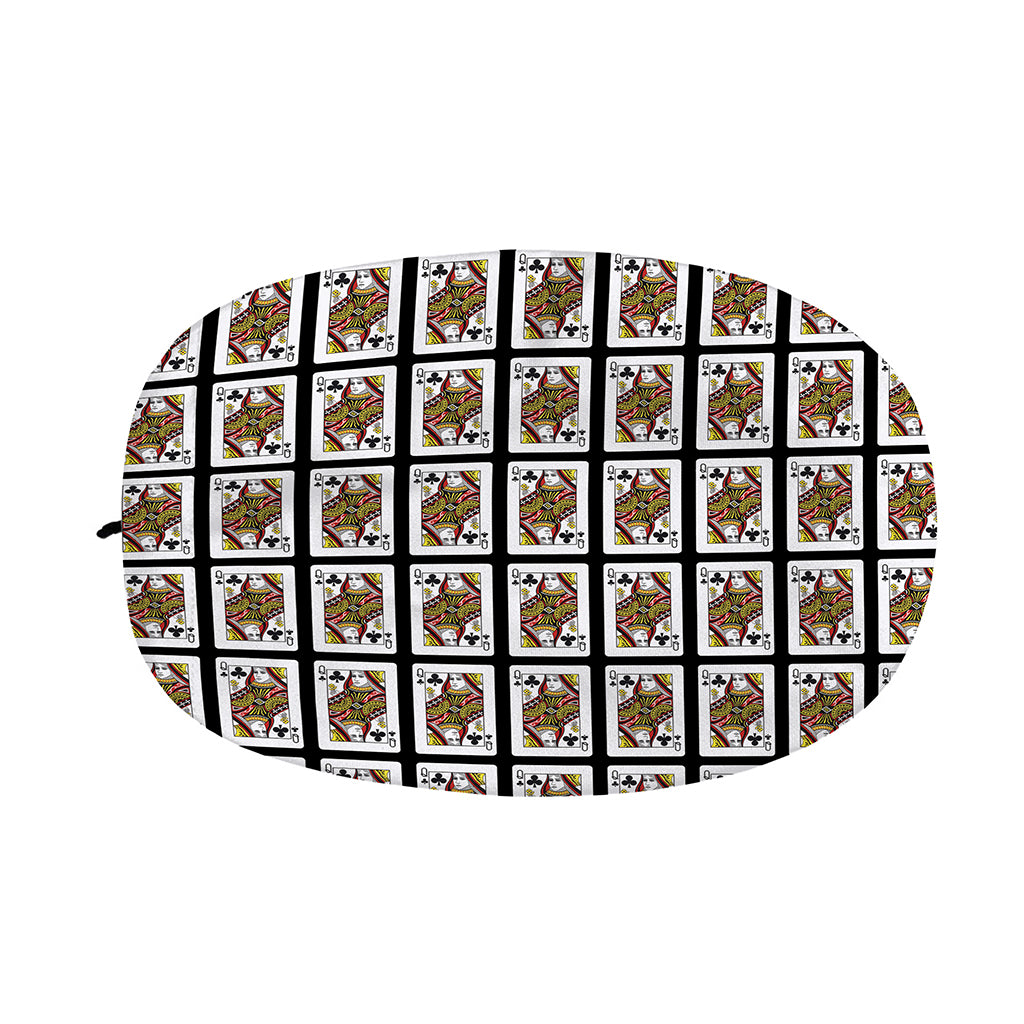 Queen Of Clubs Pattern Print Car Side Mirror Covers