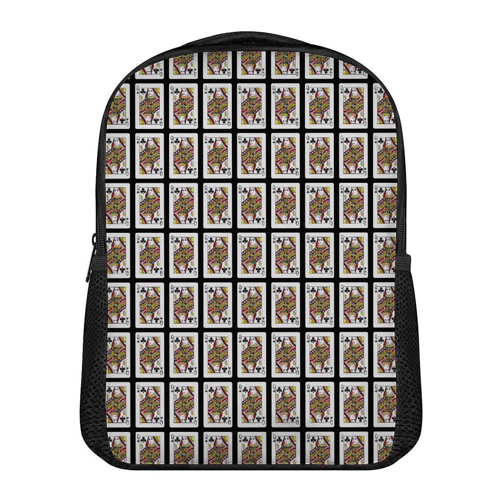 Queen Of Clubs Pattern Print Casual Backpack