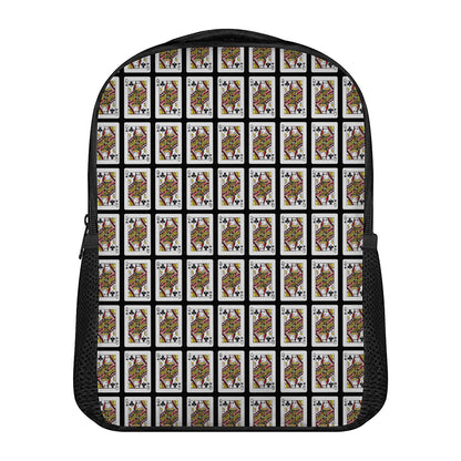 Queen Of Clubs Pattern Print Casual Backpack