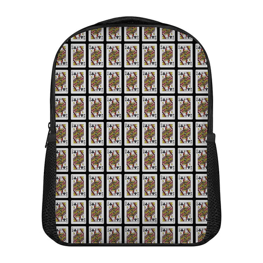 Queen Of Clubs Pattern Print Casual Backpack