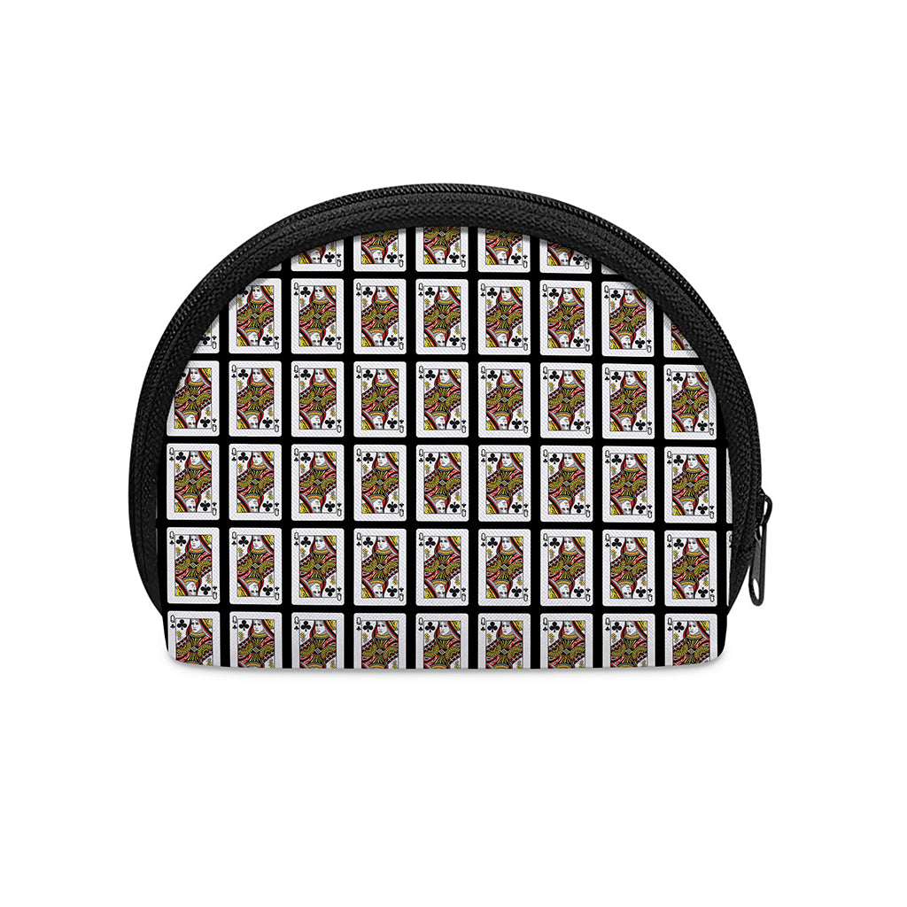 Queen Of Clubs Pattern Print Coin Purse