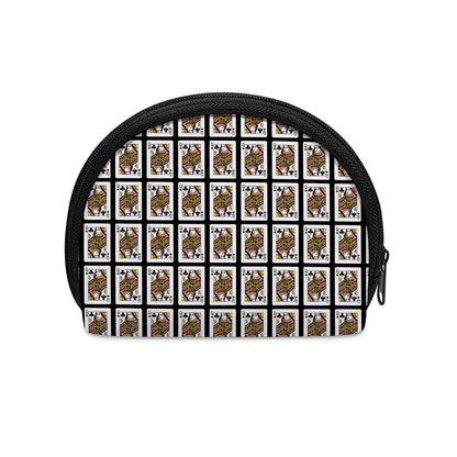 Queen Of Clubs Pattern Print Coin Purse