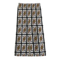 Queen Of Clubs Pattern Print Cotton Front Slit Maxi Skirt
