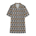 Queen Of Clubs Pattern Print Cotton Hawaiian Shirt