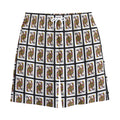 Queen Of Clubs Pattern Print Cotton Shorts