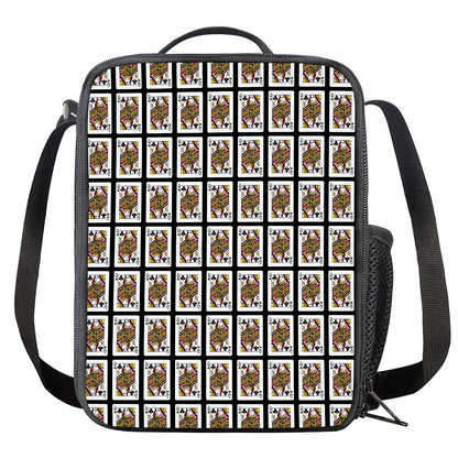 Queen Of Clubs Pattern Print Crossbody Lunch Bag
