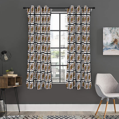 Queen Of Clubs Pattern Print Curtain