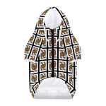 Queen Of Clubs Pattern Print Dog Zip Up Hoodie