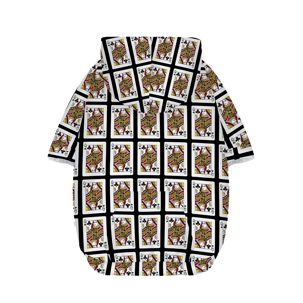 Queen Of Clubs Pattern Print Dog Zip Up Hoodie