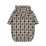Queen Of Clubs Pattern Print Dog Zip Up Hoodie