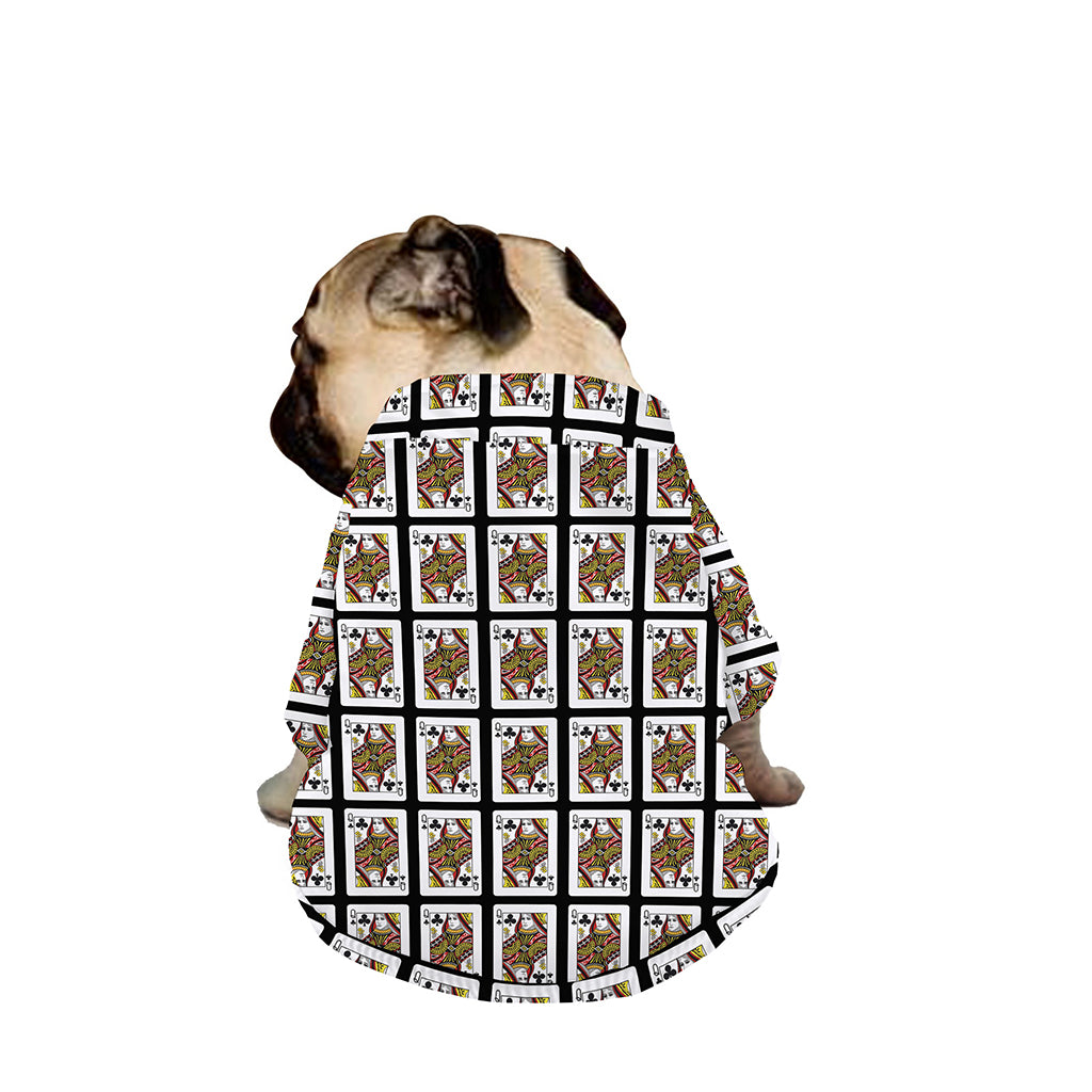Queen Of Clubs Pattern Print Dog Zip Up Jacket
