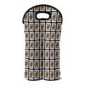 Queen Of Clubs Pattern Print Double Neoprene Wine Tote