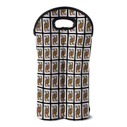 Queen Of Clubs Pattern Print Double Neoprene Wine Tote