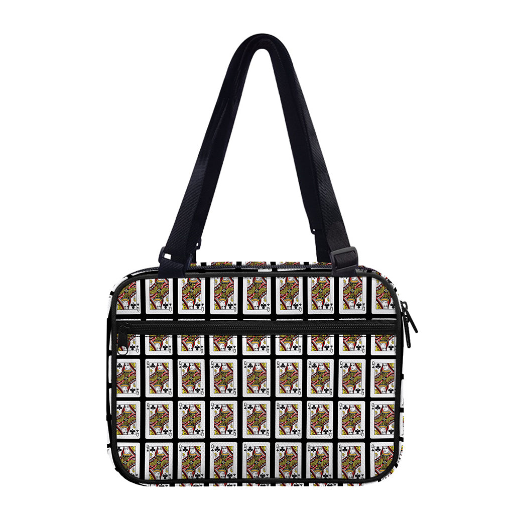 Queen Of Clubs Pattern Print Double Strap Bible Bag