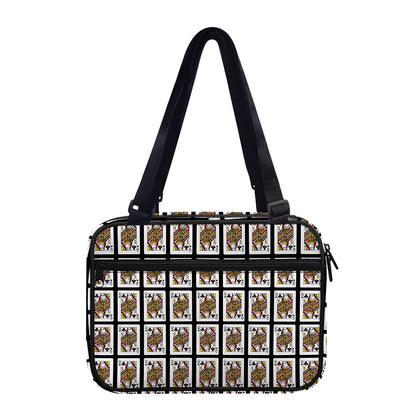Queen Of Clubs Pattern Print Double Strap Bible Bag