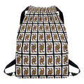 Queen Of Clubs Pattern Print Drawstring Backpack