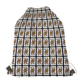 Queen Of Clubs Pattern Print Drawstring Bag