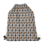 Queen Of Clubs Pattern Print Drawstring Bag