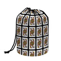Queen Of Clubs Pattern Print Drawstring Makeup Bag