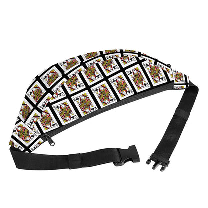 Queen Of Clubs Pattern Print Fanny Pack