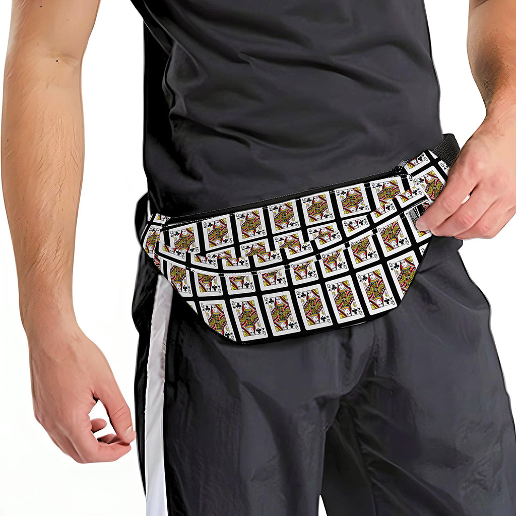 Queen Of Clubs Pattern Print Fanny Pack