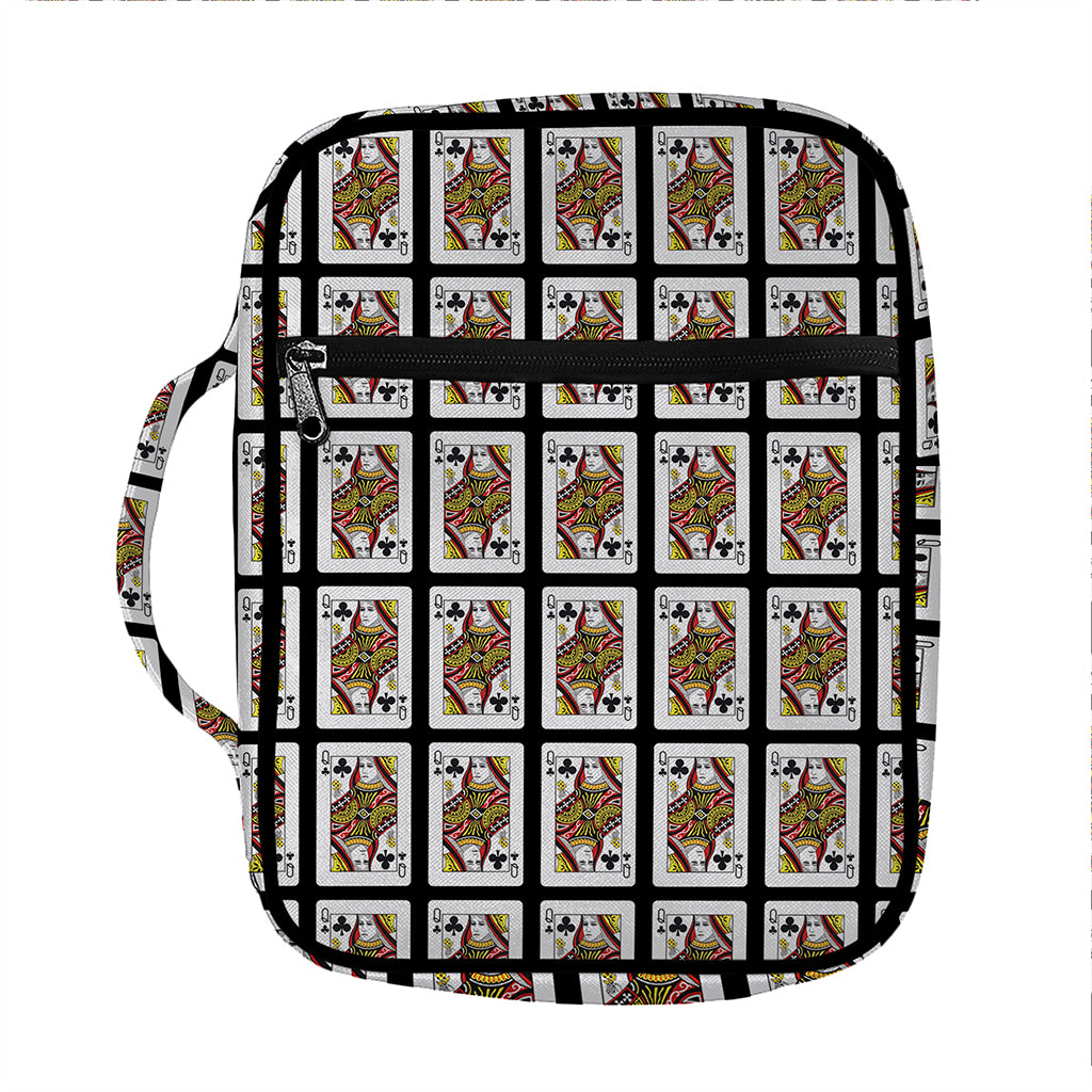 Queen Of Clubs Pattern Print Front Pocket Bible Bag