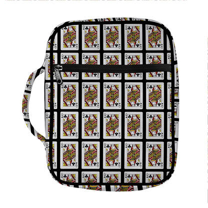 Queen Of Clubs Pattern Print Front Pocket Bible Bag