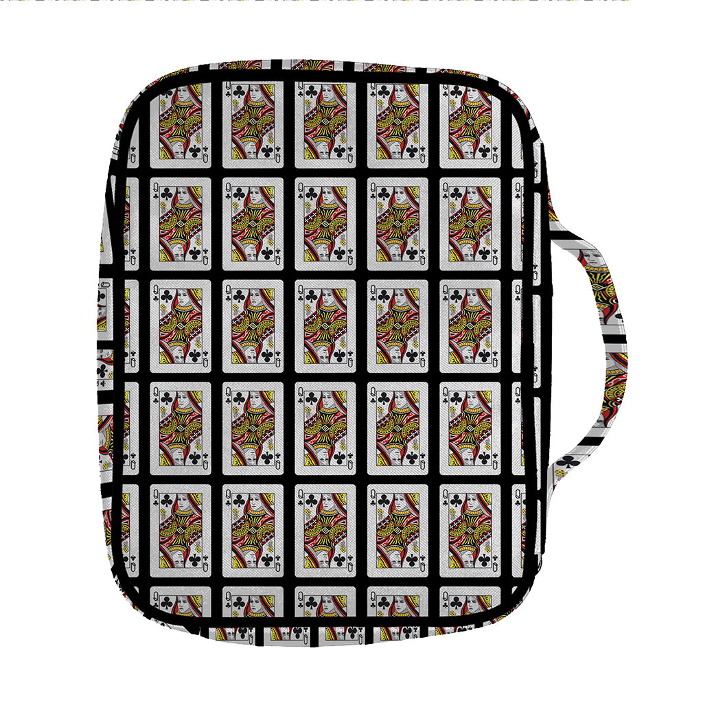 Queen Of Clubs Pattern Print Front Pocket Bible Bag