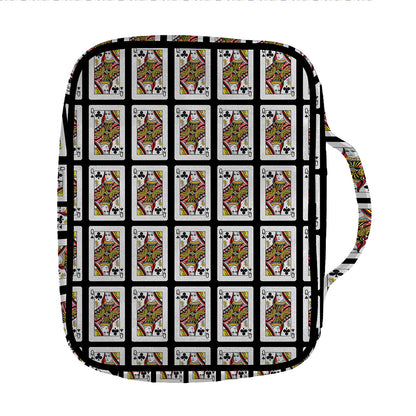 Queen Of Clubs Pattern Print Front Pocket Bible Bag