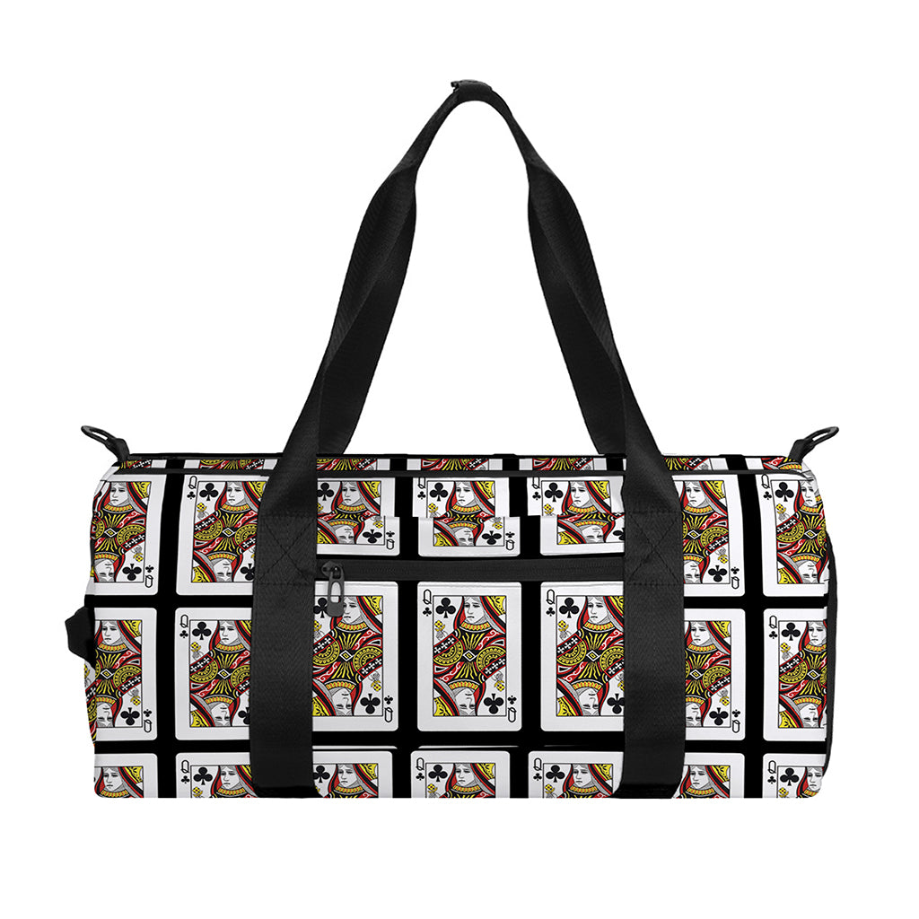 Queen Of Clubs Pattern Print Gym Bag