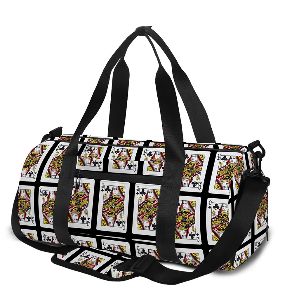 Queen Of Clubs Pattern Print Gym Bag