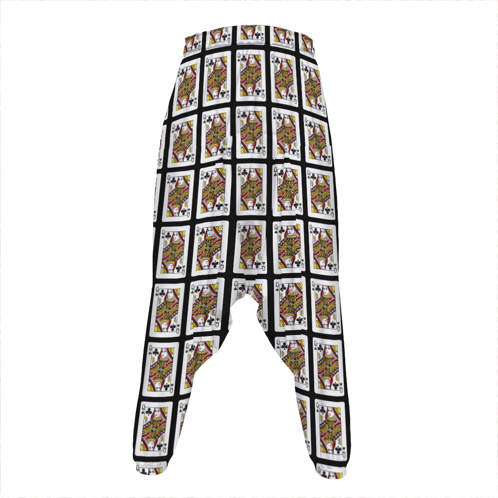 Queen Of Clubs Pattern Print Hammer Pants