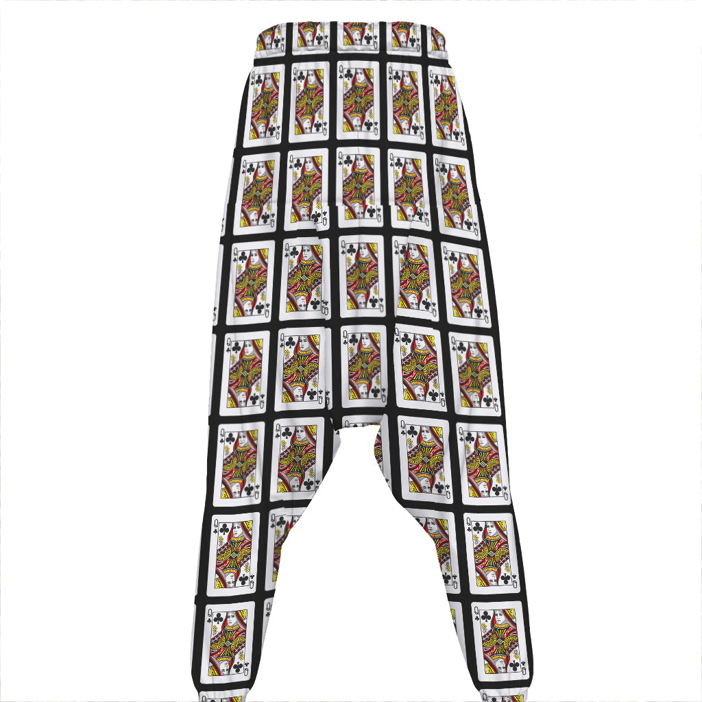Queen Of Clubs Pattern Print Hammer Pants