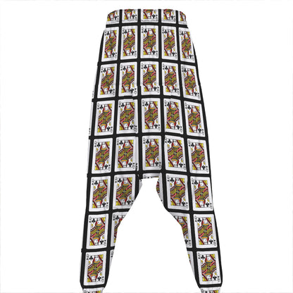 Queen Of Clubs Pattern Print Hammer Pants