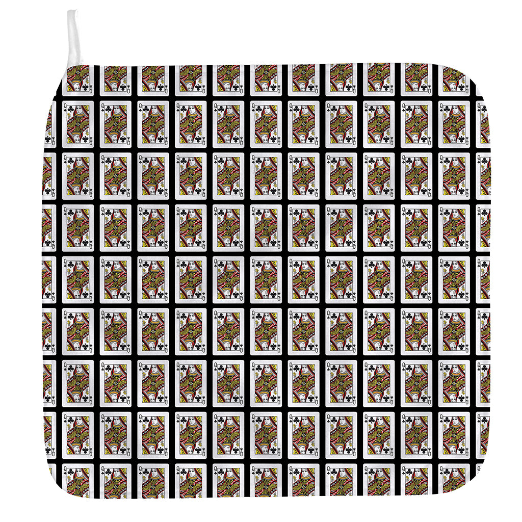 Queen Of Clubs Pattern Print Hand Towel