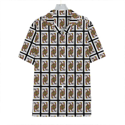 Queen Of Clubs Pattern Print Hawaiian Shirt