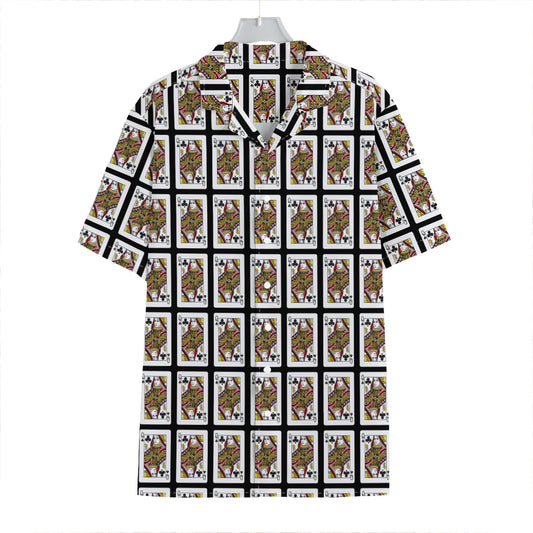 Queen Of Clubs Pattern Print Hawaiian Shirt