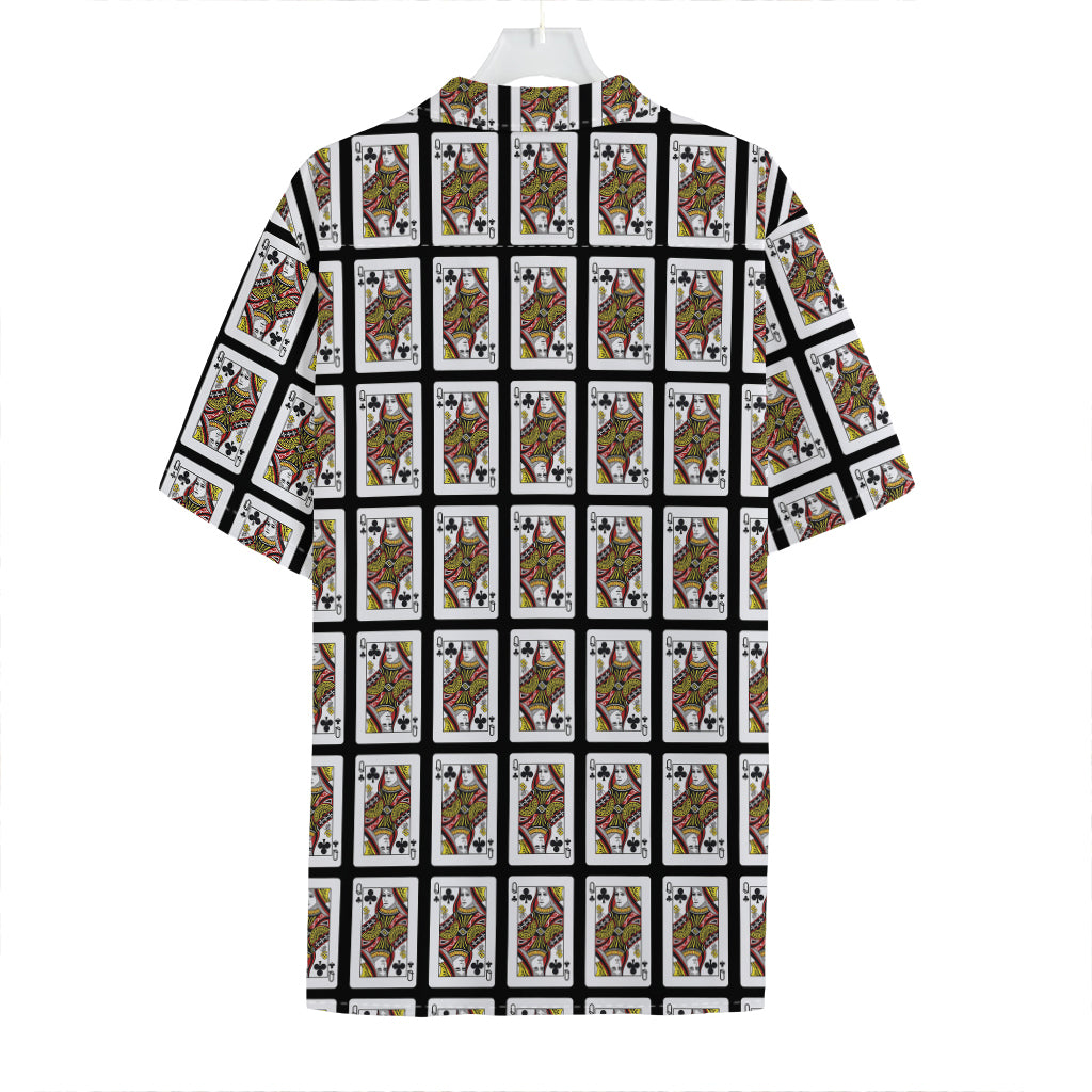 Queen Of Clubs Pattern Print Hawaiian Shirt