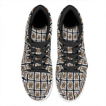 Queen Of Clubs Pattern Print High Top Leather Sneakers