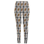 Queen Of Clubs Pattern Print High-Waisted Pocket Leggings