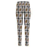 Queen Of Clubs Pattern Print High-Waisted Pocket Leggings