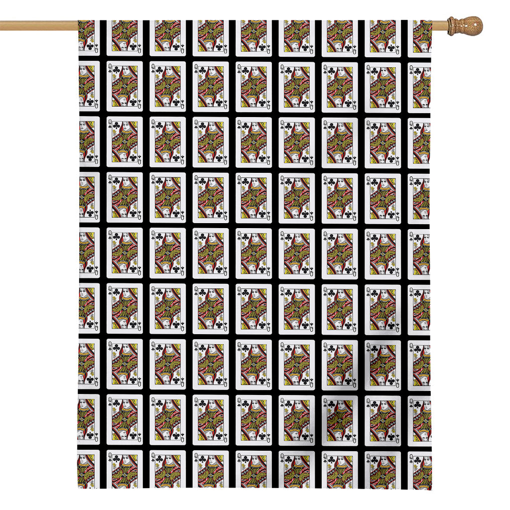 Queen Of Clubs Pattern Print House Flag