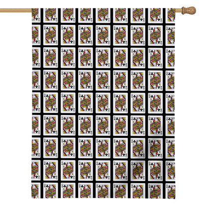 Queen Of Clubs Pattern Print House Flag
