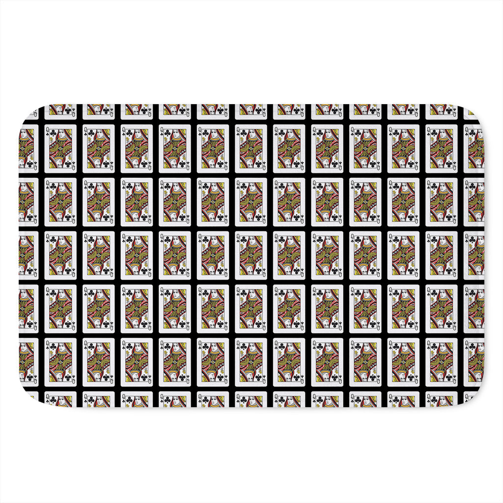 Queen Of Clubs Pattern Print Indoor Door Mat