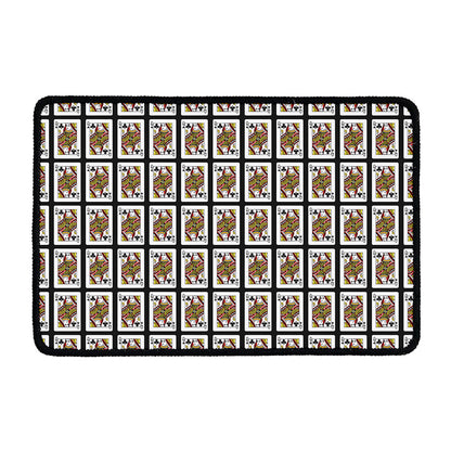 Queen Of Clubs Pattern Print Kitchen Mat